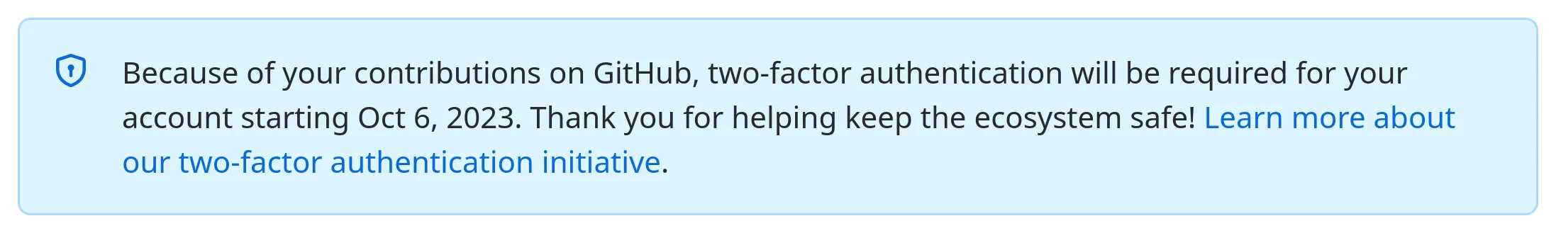 Github 关于 2FA 的通知