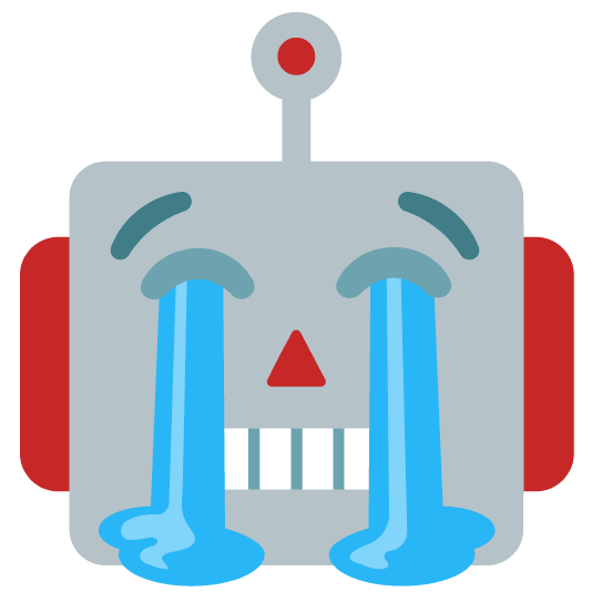 robot sticker: cry