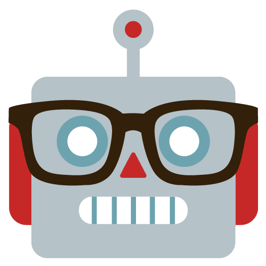 robot sticker: nerd